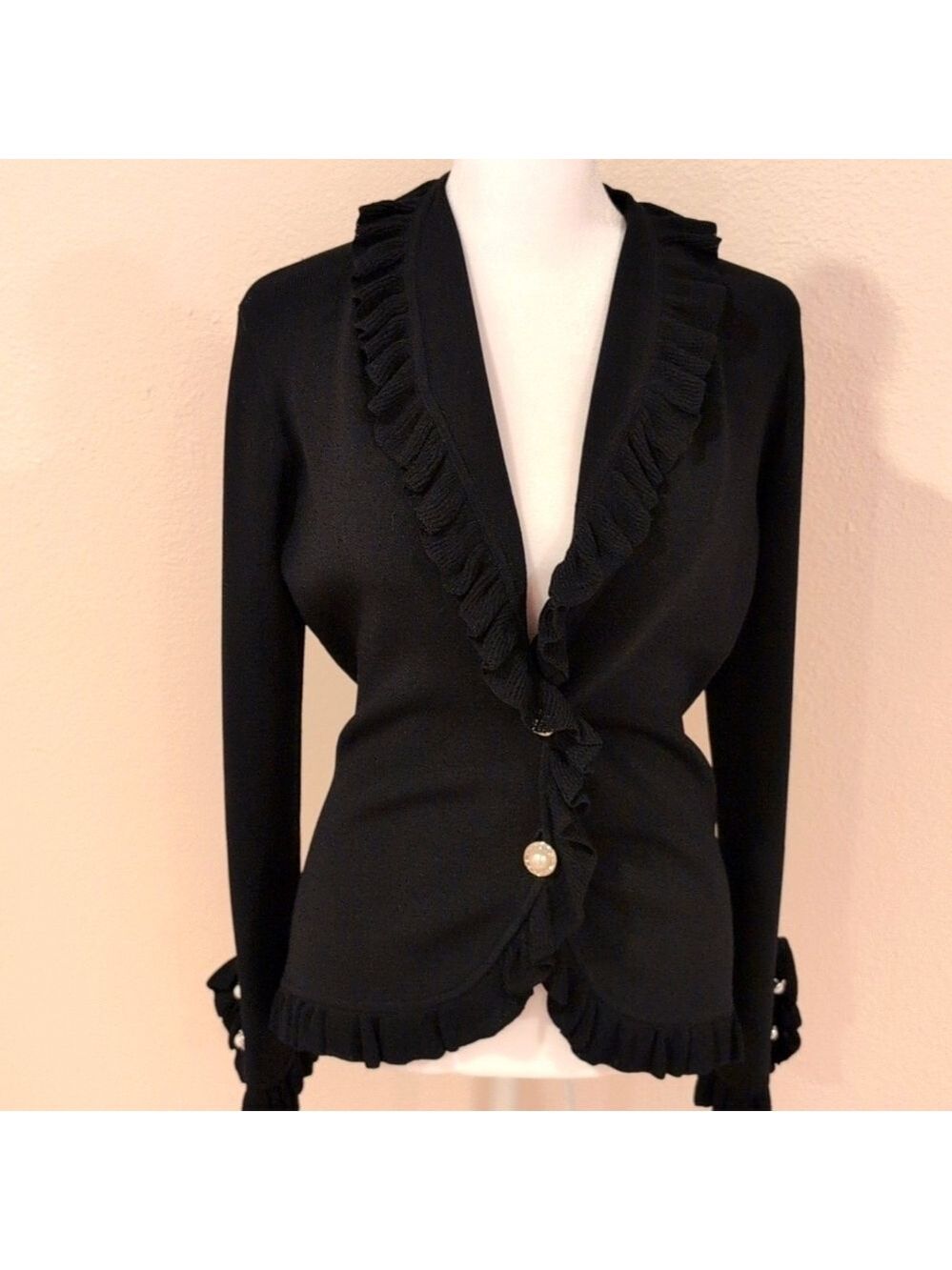 Vintage Vertigo Paris oversized XS Jacket ,raffled sleeves and bottom.Very Rare.